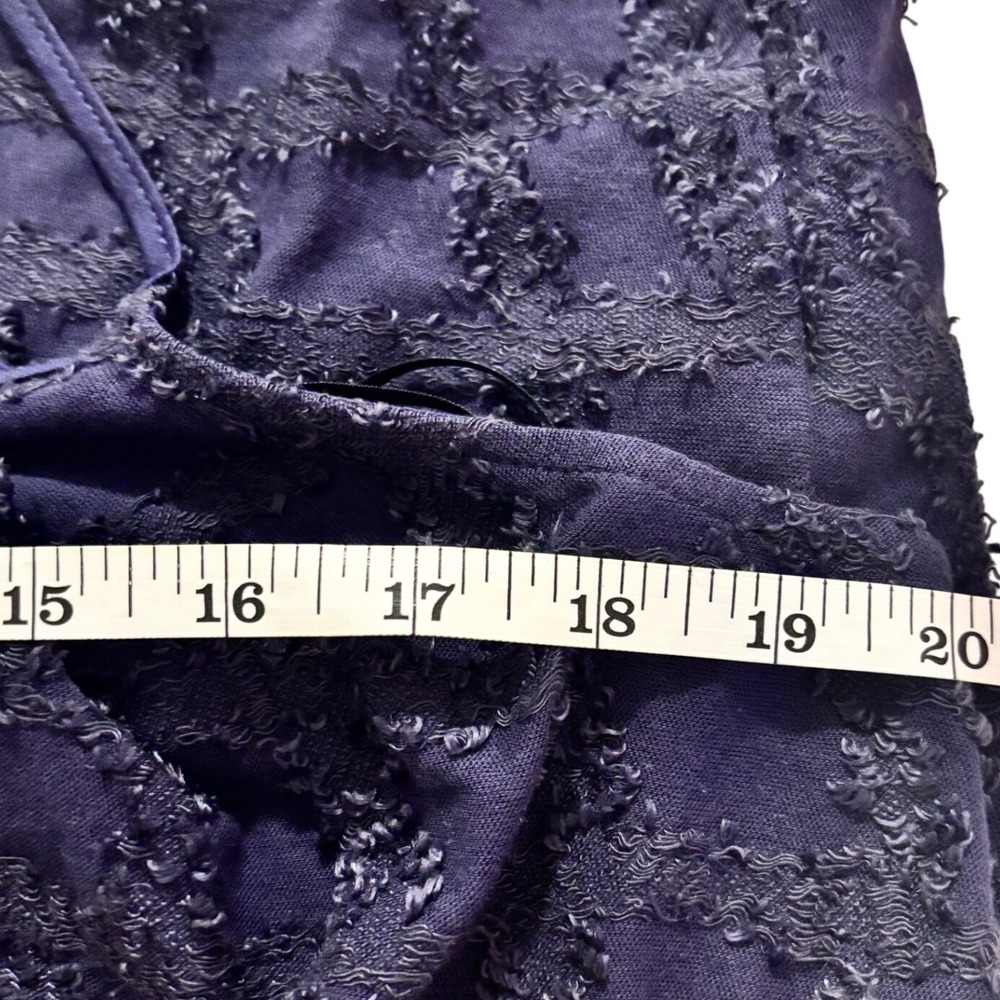 Anthropologie Tank Top Women Size M Navy Textured Fil Coupe Button Cami Blouse - Picture 5 of 6